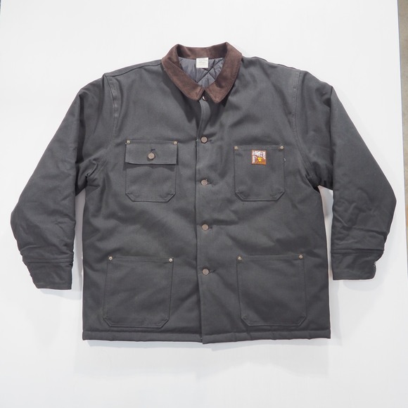 Steiner Industries Jacket Coat Men Extra Large Black Corduroy Trim Work Made USA